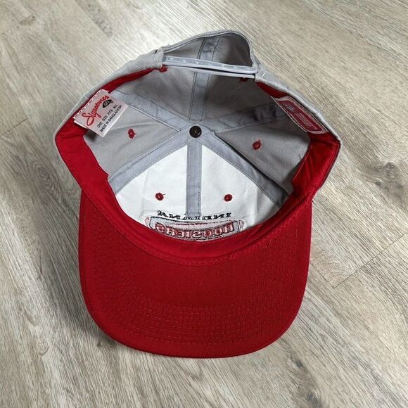 Vintage Indiana Hoosiers Hat Snapback NCAA College Youngan Gray‎ Red Cap - Picture 4 of 9